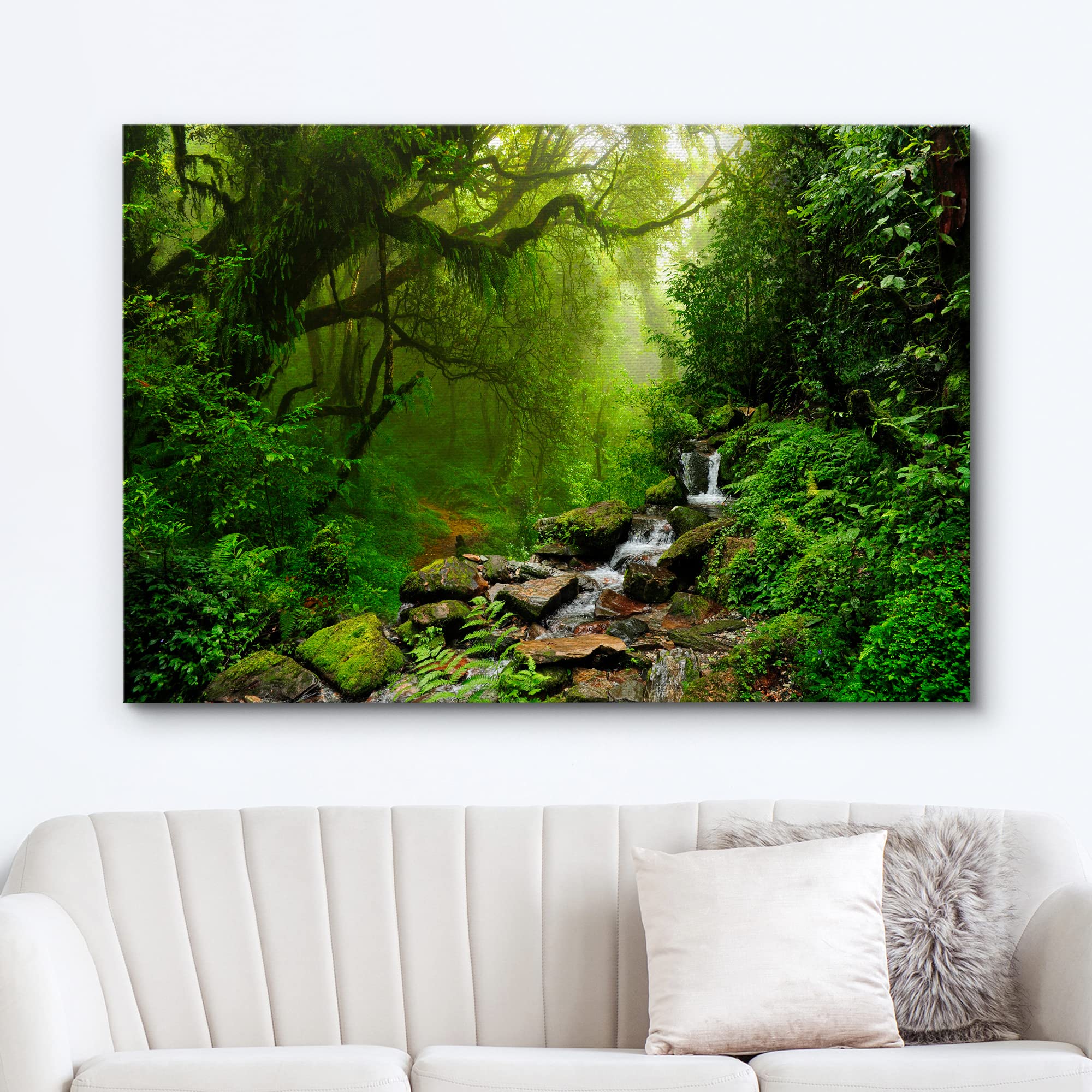 Amazon.com: wall26 Canvas Print Wall Art Nepal Green Forest